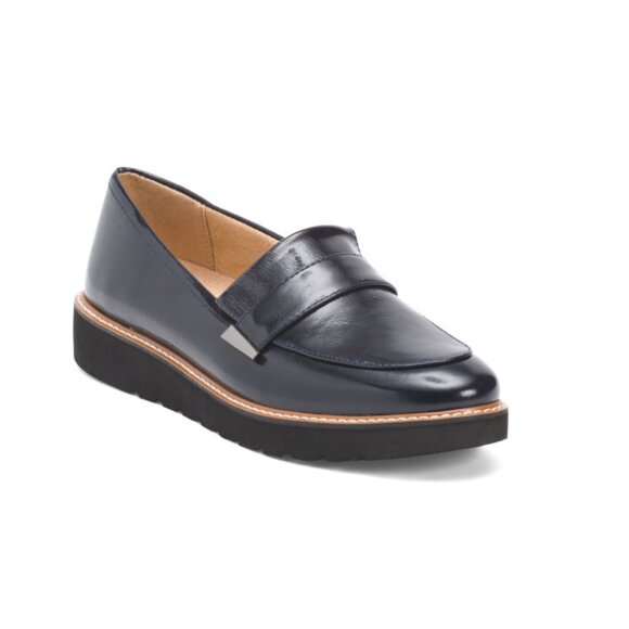 NATURALIZER Navy Leather Adiline Loafers - Picture 1 of 2